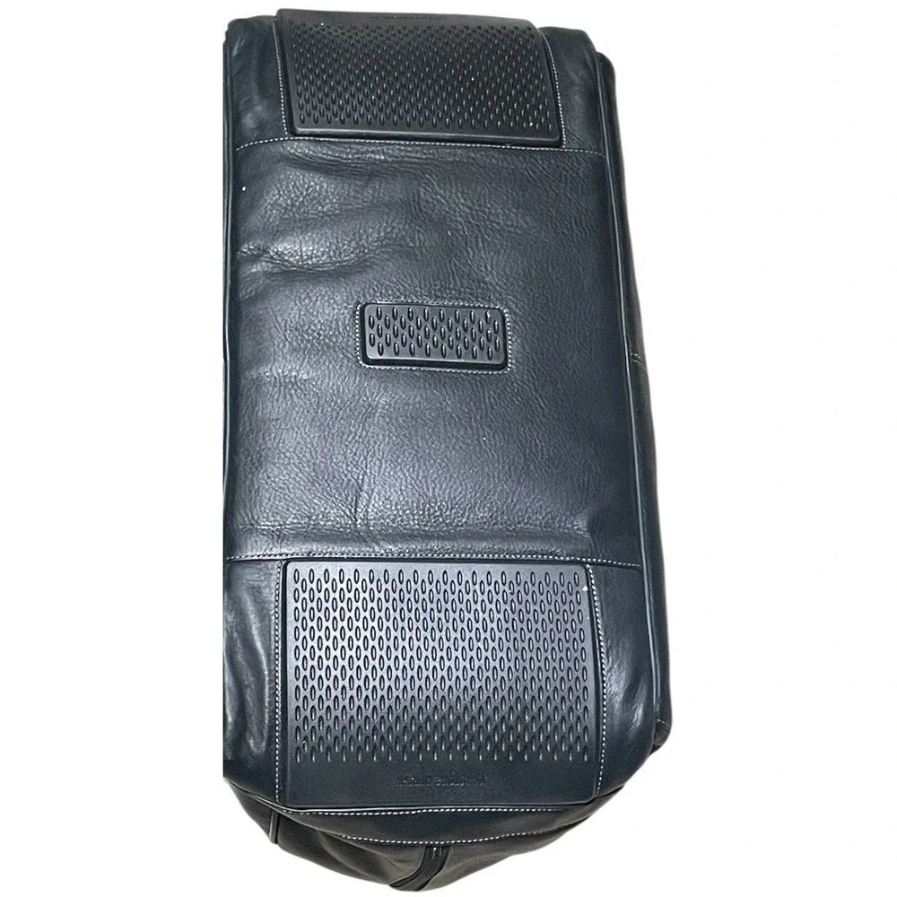 Johnston & Murphy Leather Black Large Weekender Travel Duffle Bag 22